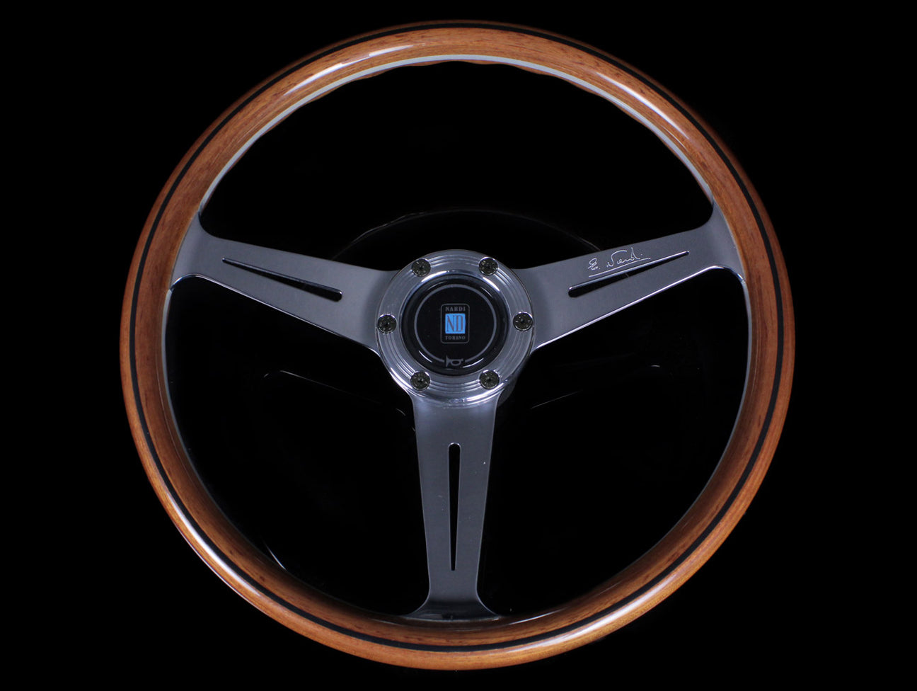  Nardi Classic Wood 360mm Steering Wheel w/ Polished Spokes 