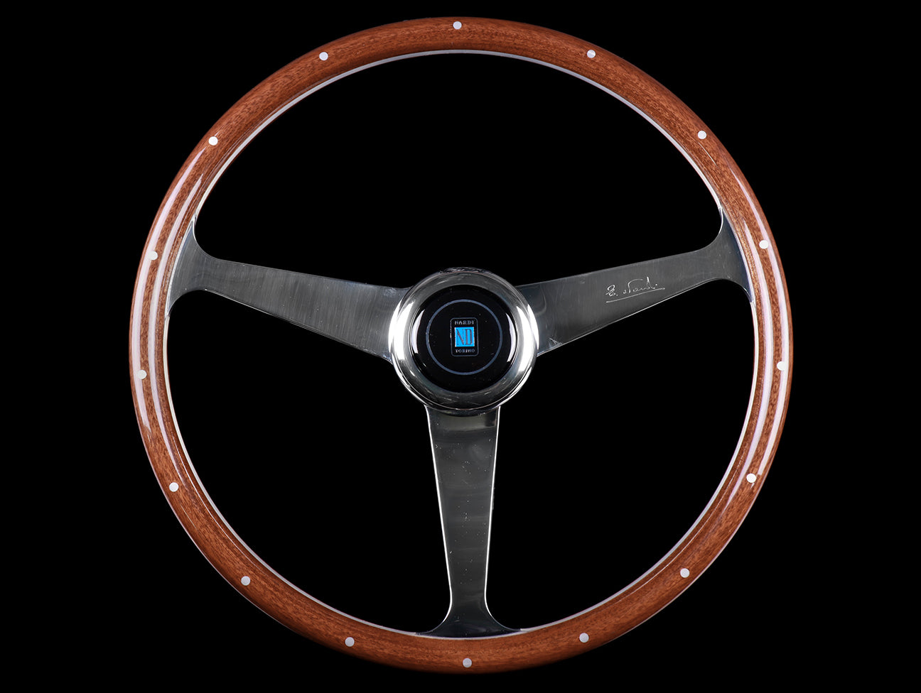  Nardi Classic Wood Anni 50 Steering Wheel w/ Polished Spokes 