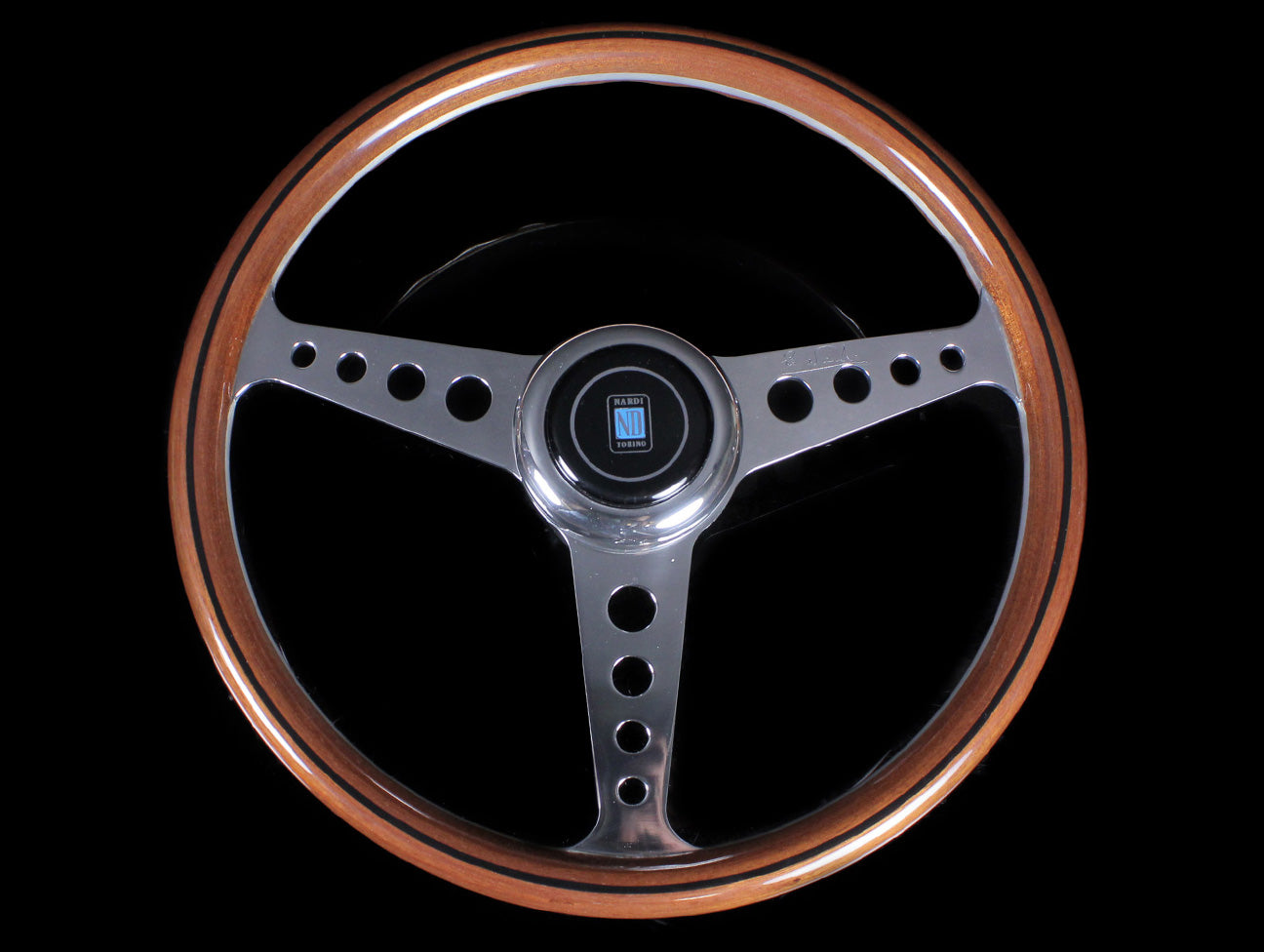  Nardi Classic Wood Anni 60 360mm Steering Wheel w/ Polished Round Hole Spokes 