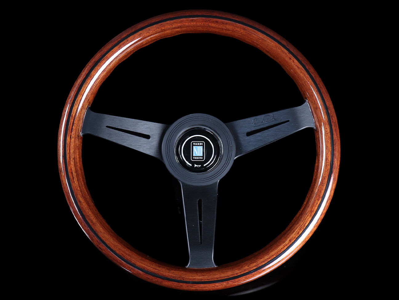  Nardi Classic Wood Steering Wheel w/ Black Spokes 