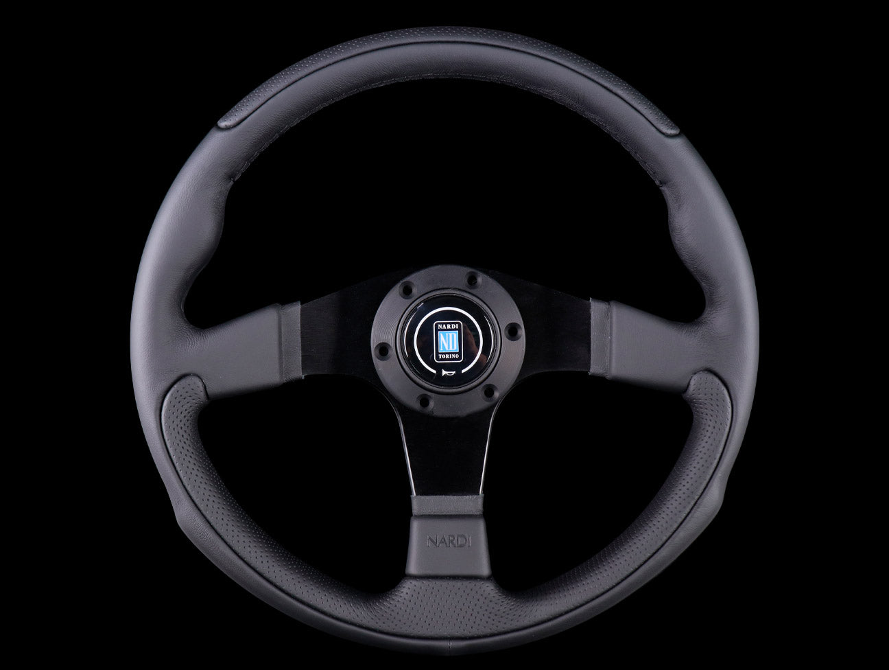  Nardi Leader 350mm Steering Wheel - Black Leather / Black Stitch 