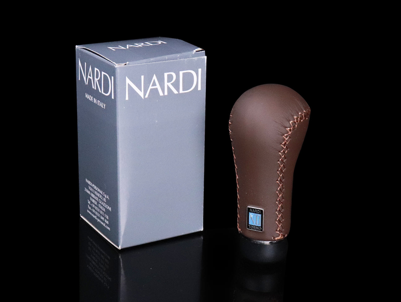  Nardi Prestige Brown Leather Shift Knob 