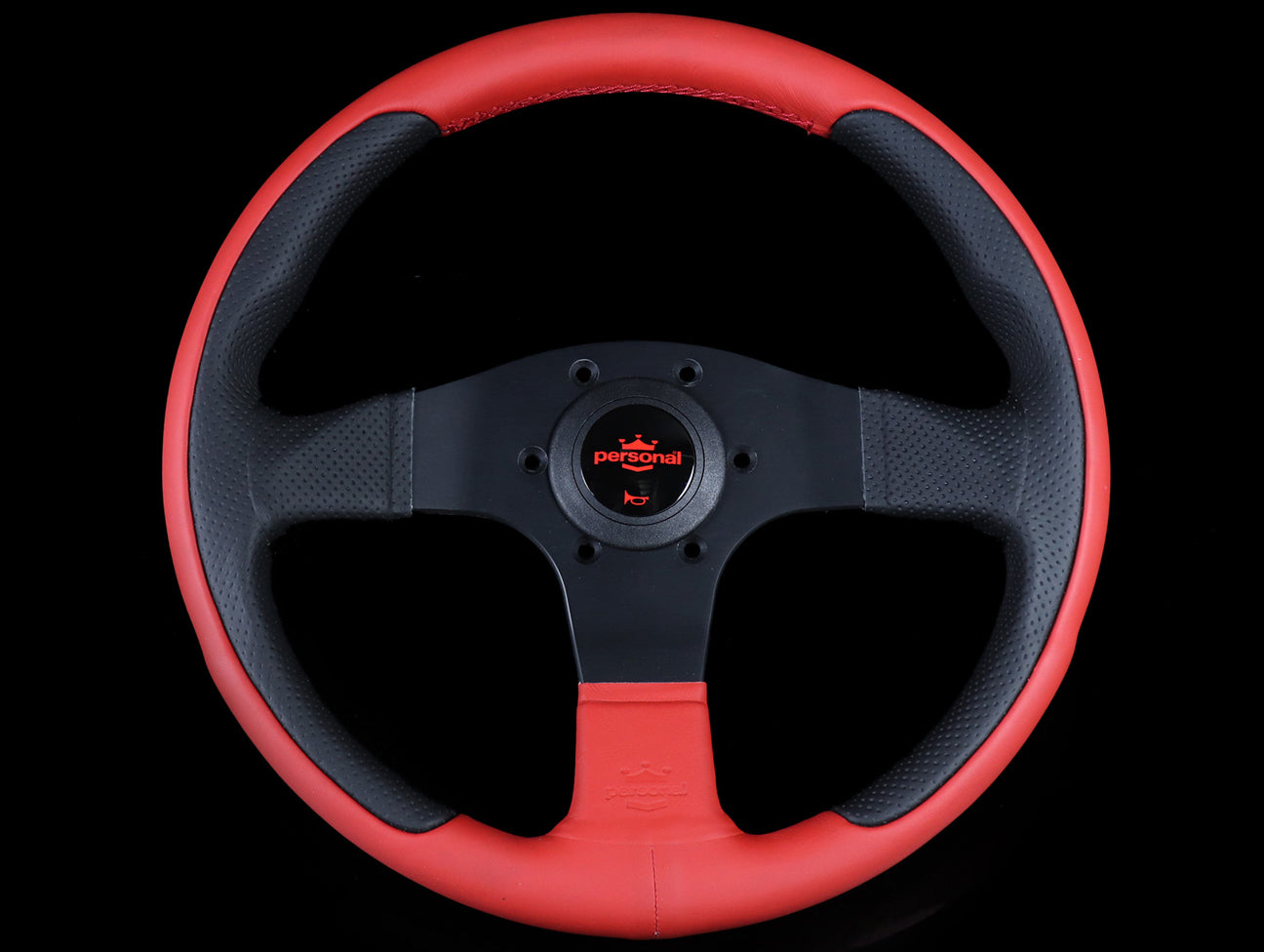  Personal New Racing Line 320mm Steering Wheel - Red / Black Leather Combo 