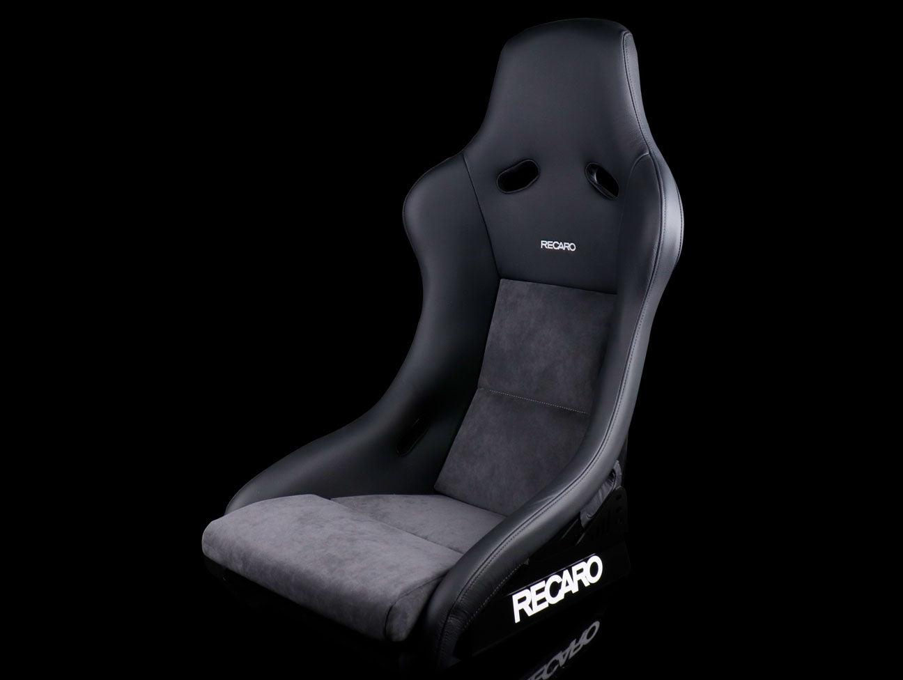  Recaro Pole Position Seat - Leather Black / Dark Grey Suede 