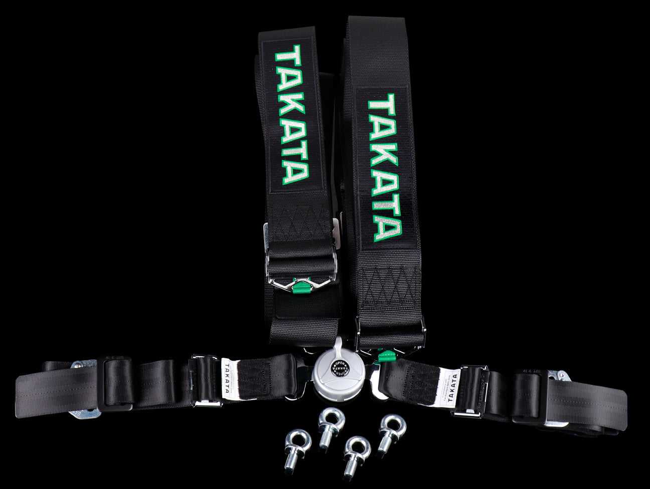  Takata 6 Point 3x2 Race Harness - Black 