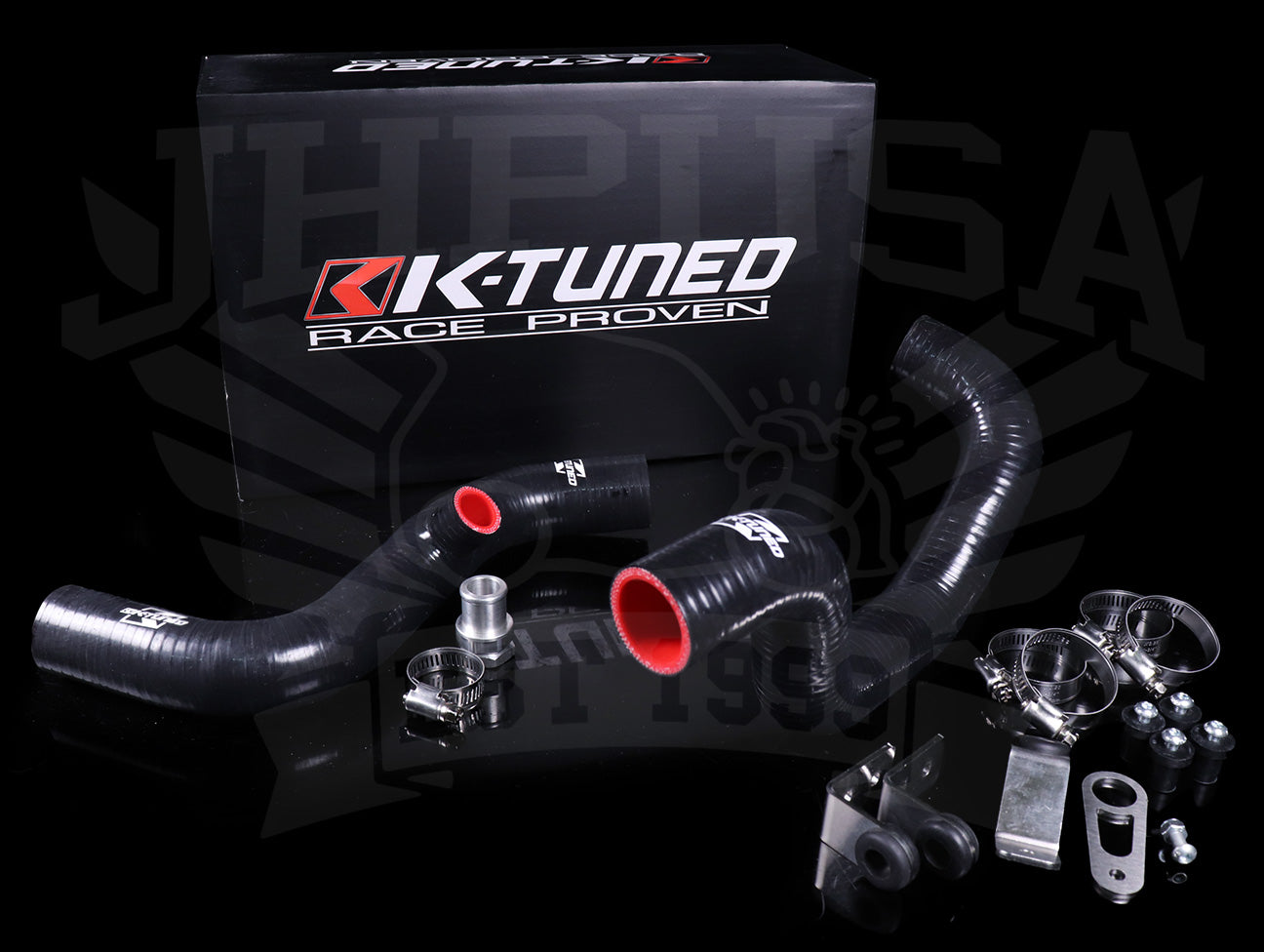  K-Tuned Rad Hose Kit - Driver Side w/Fan Bung & Rad Brackets - K-swap EG/EK/DC2 