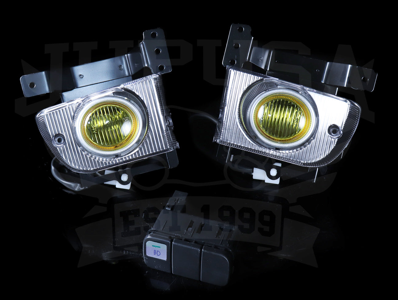  Spec-D Tuning OEM Style Yellow Fog Light Kit - 92-95 Civic Sedan 