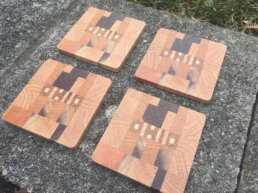 OHIO Inlay Wood Coaster - Set of 4