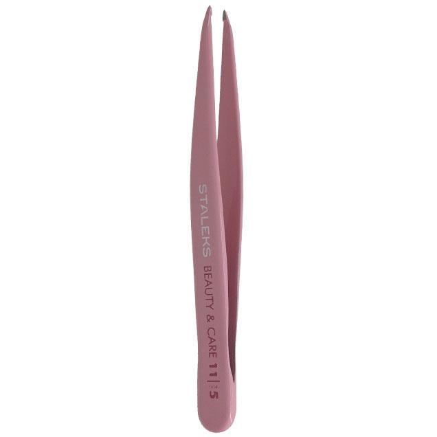 Staleks Beauty & Care 11 Type 5 Eyebrow Tweezers Point Pink Color TBC-11/5