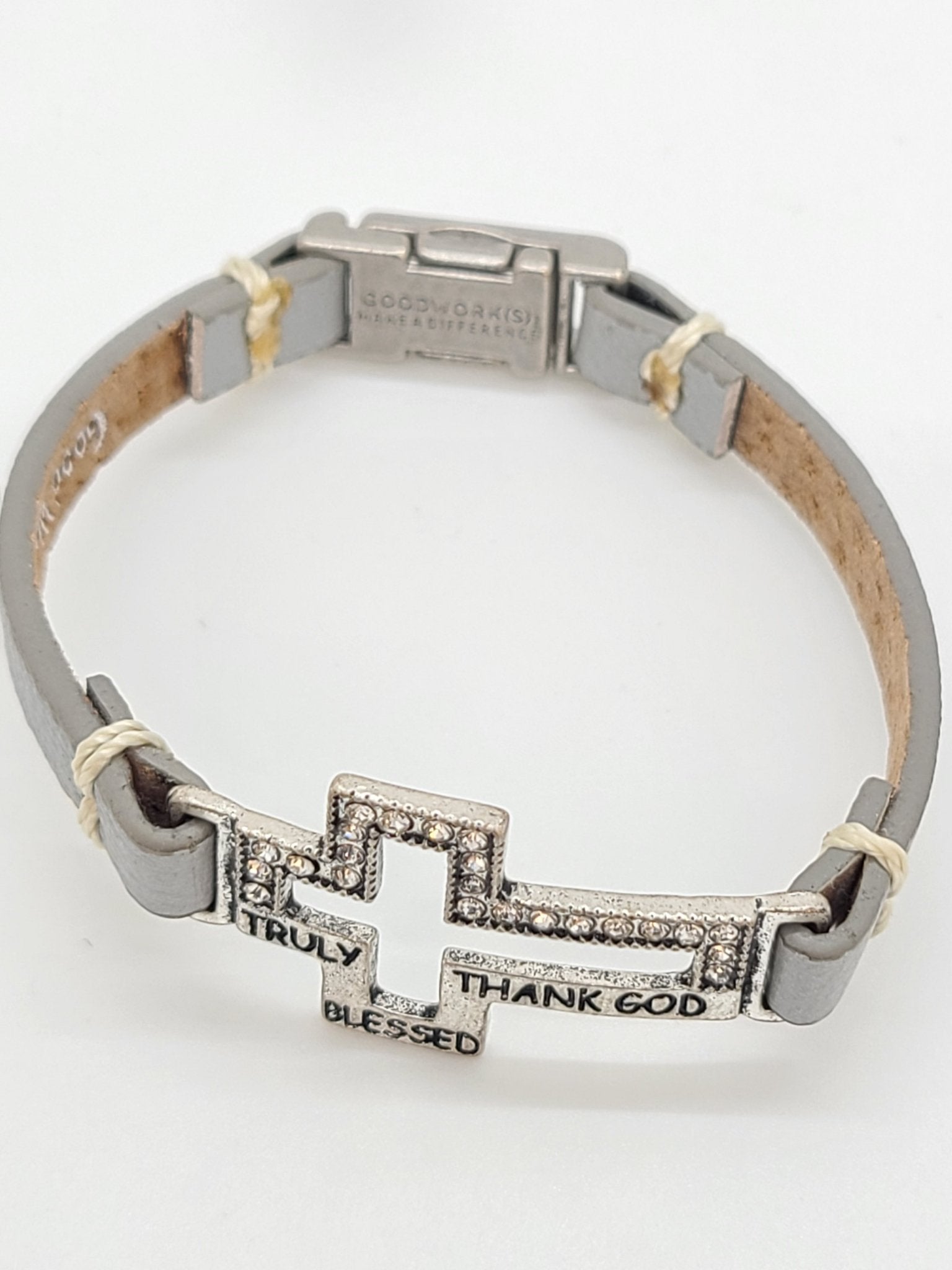 Good Works Leather Bracelet With Cross