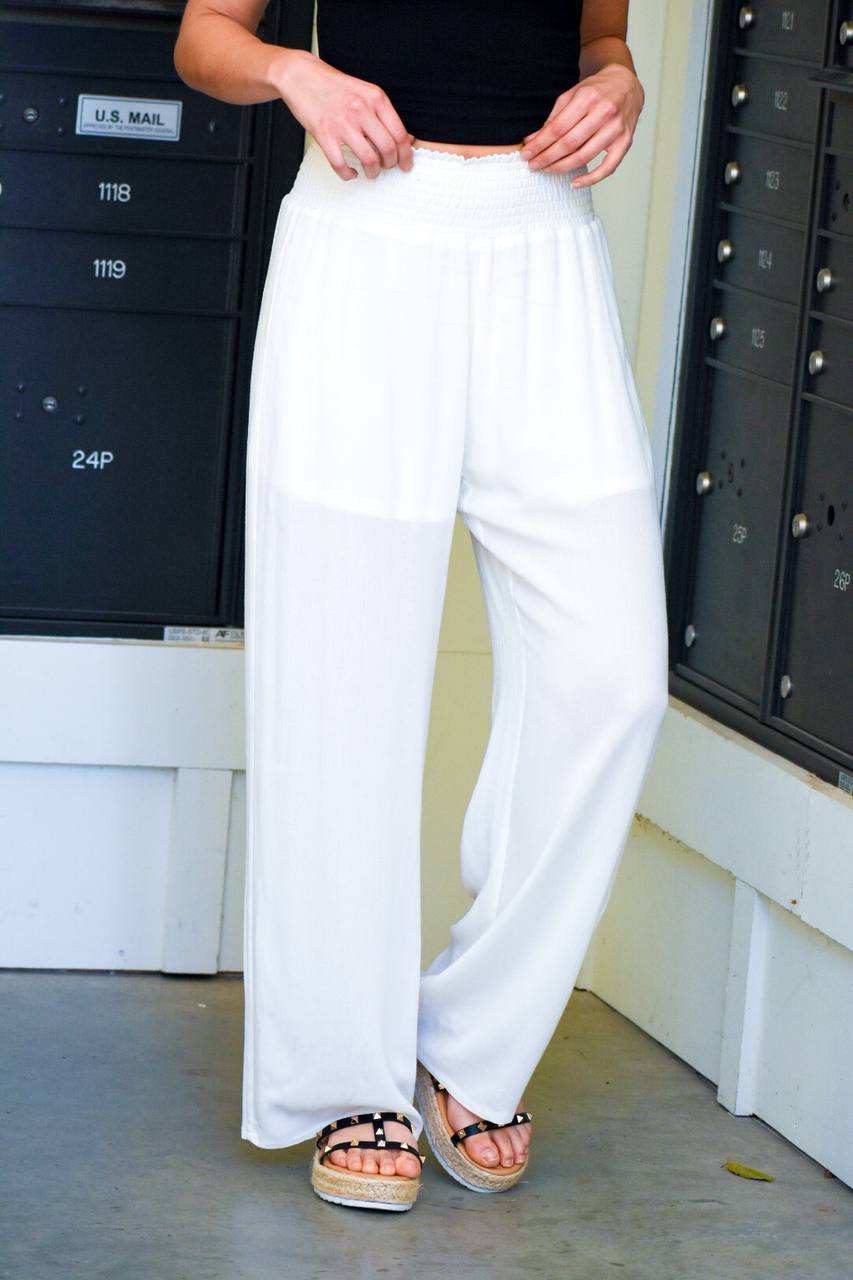 Your Name Is Power White Palazzo Pant