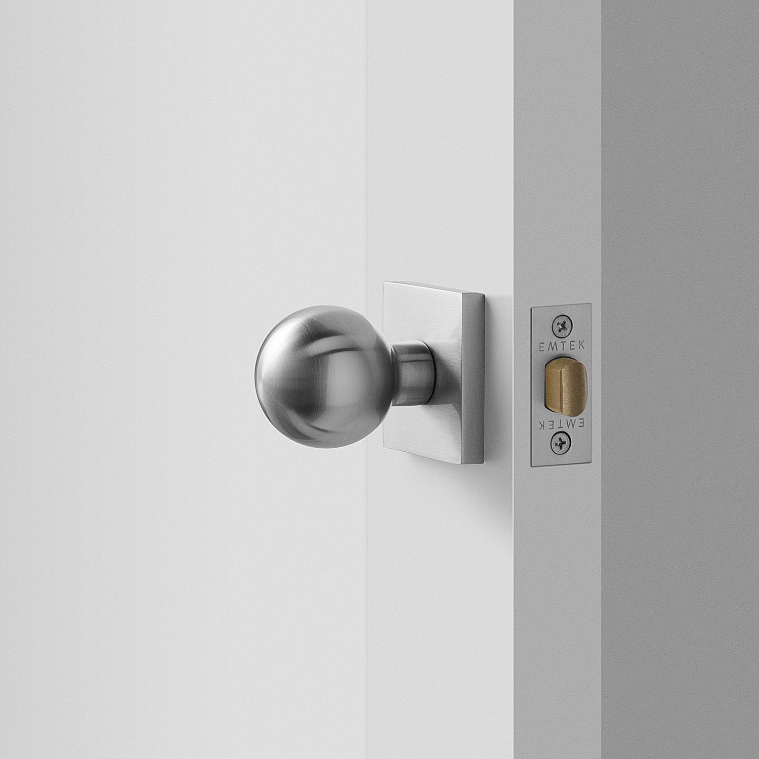 Berlin Door Set with Globe Knob - Satin Nickel