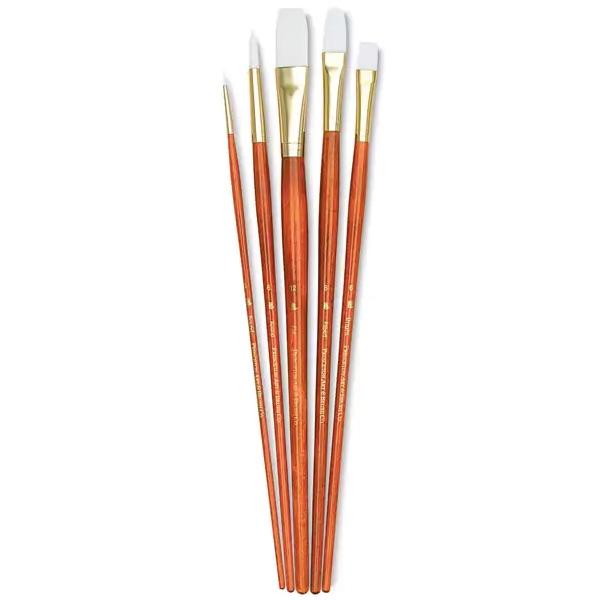 Acrylic Paintbrush Set / Set of 5 / Long Handle