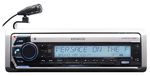 Kenwood KMRD772BT Single DIN Marine Audio USB AUX CD Bluetooth SiriusXM Ready Stereo Receiver