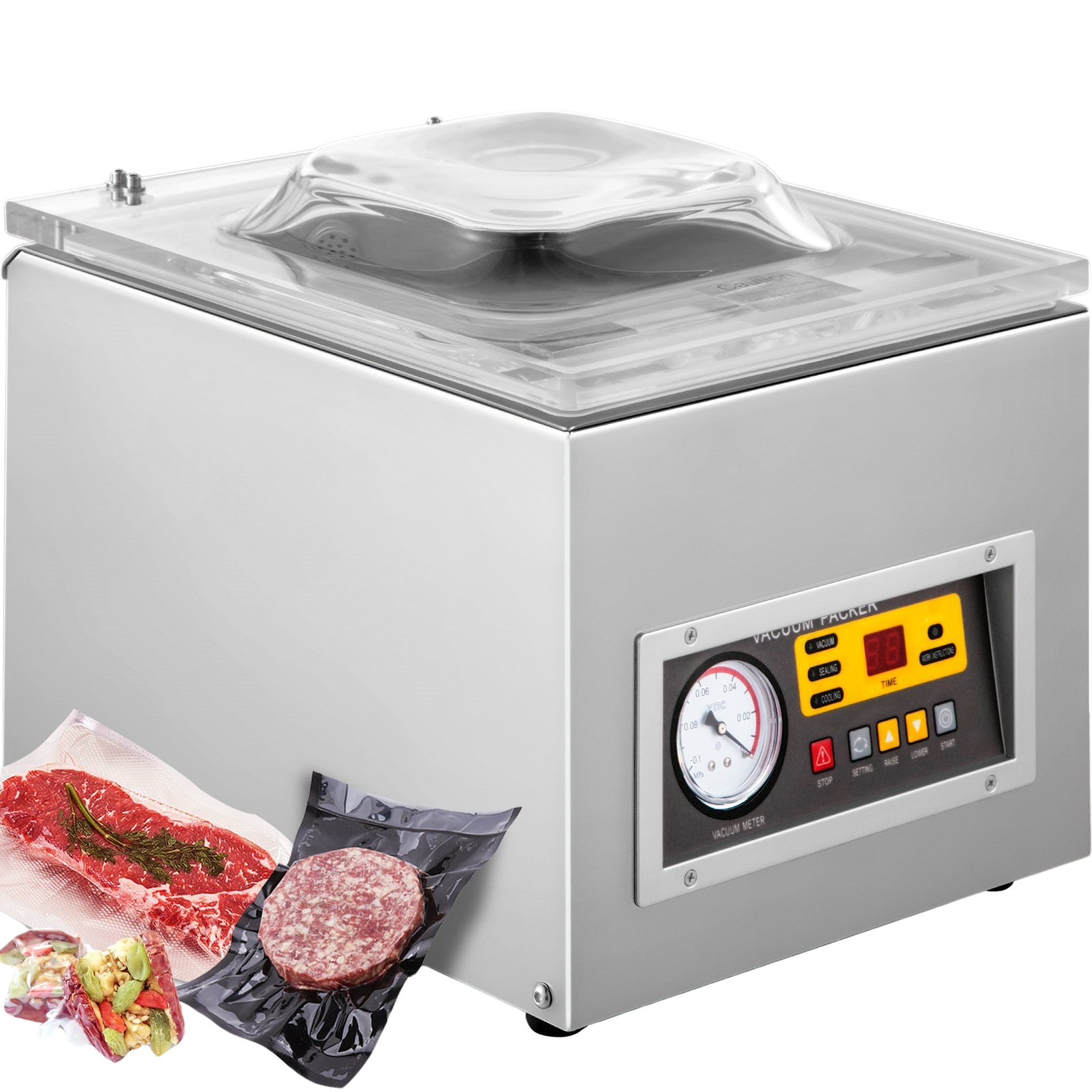 Vevor DZ-260S Vacuum Sealer Single Chamber Packaging Machine Food Saver New