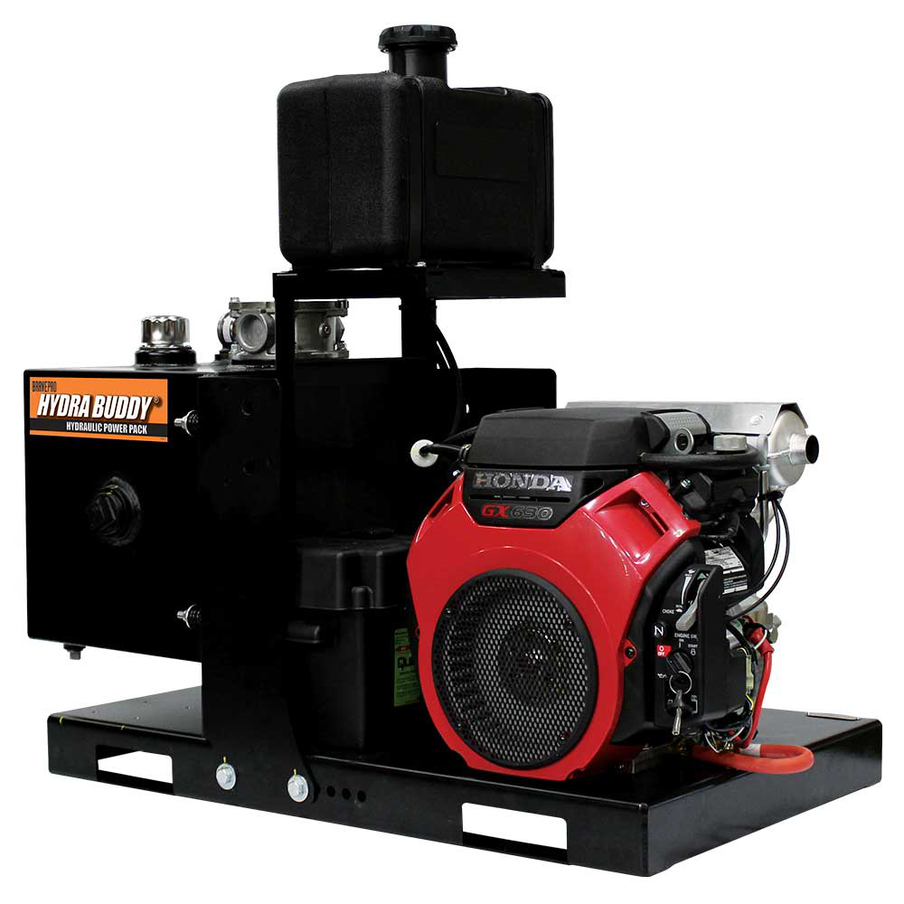 Brave Hydraulic Power Pack Hydra Buddy 2000 PSI 14 GPM with Honda GX630 Engine Skid Mount Electric Start HBHS620GXE New