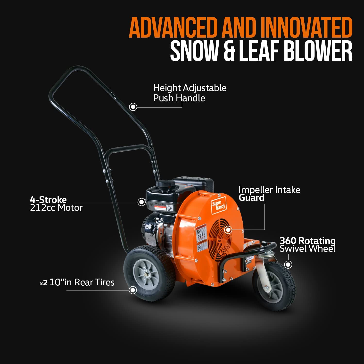 Super Handy GUO031 7 HP 200 MPH/2000 CFM Walk Behind Leaf Blower New