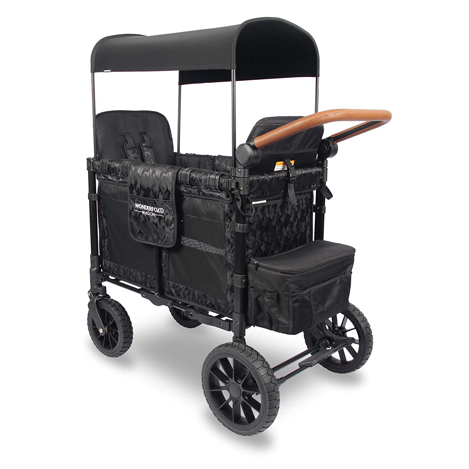 WonderFold W2 Luxe Push/Pull 2-Passenger Stroller Wagon Black Camo New