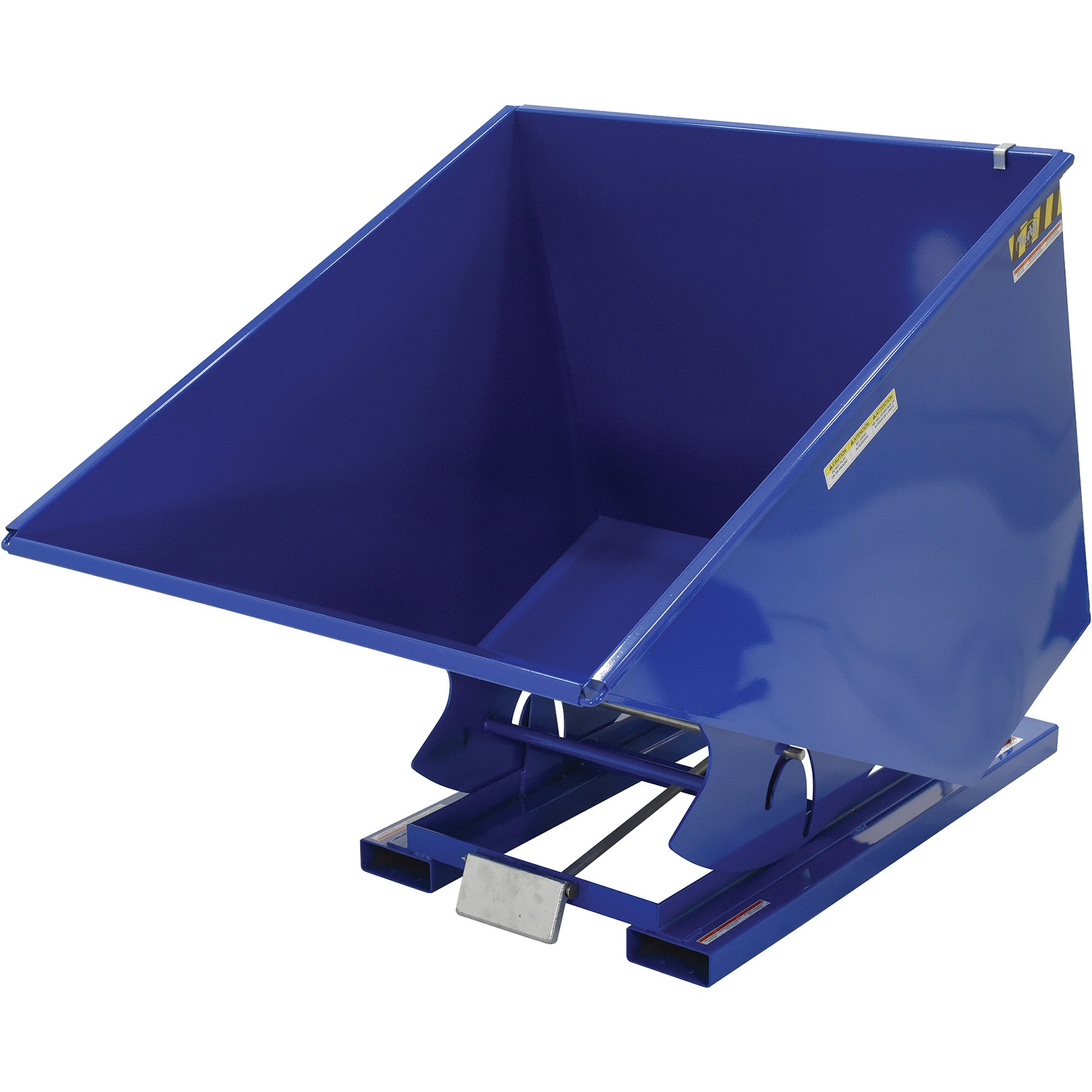 Vestil D-200-HD 6,000 lb. Capacity 2 Cubic Yard Self-Dumping Steel Hopper with Bumper Release Blue New