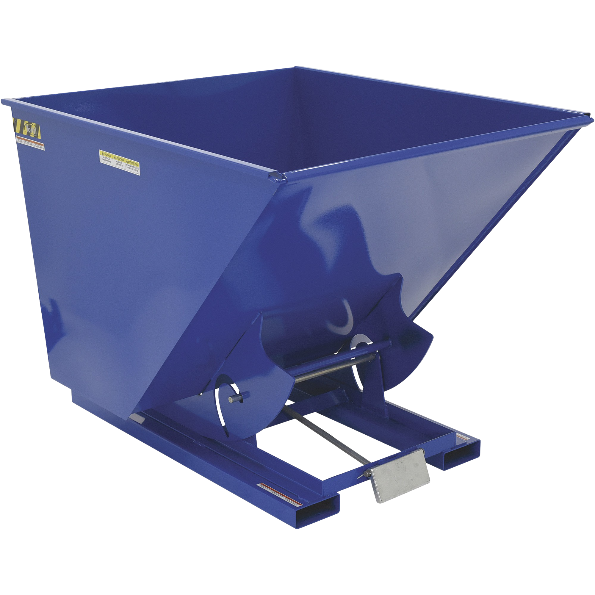 Vestil D-200-HD 6,000 lb. Capacity 2 Cubic Yard Self-Dumping Steel Hopper with Bumper Release Blue New