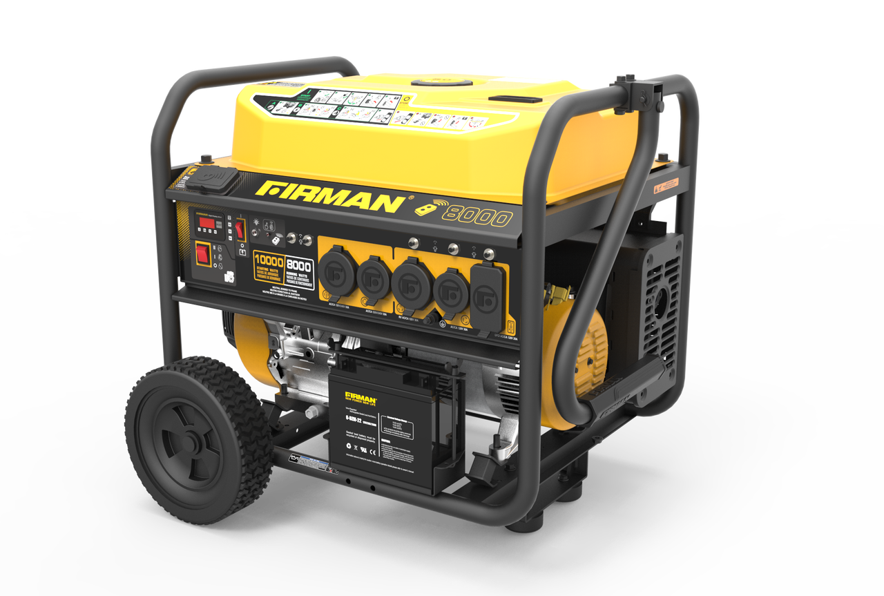 Firman P08005 8000W/10000W 50 Amp Remote Start Portable Gas Generator With Cover and Power Cord New