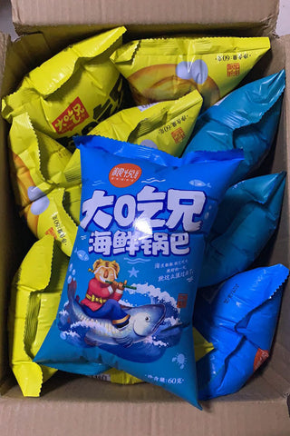 亮亮妈转运的粮悦大吃兄蛋黄锅巴和海鲜糯米锅巴的照片