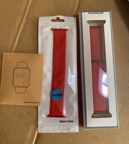 红色尼龙精制的apple watch手表表带英国