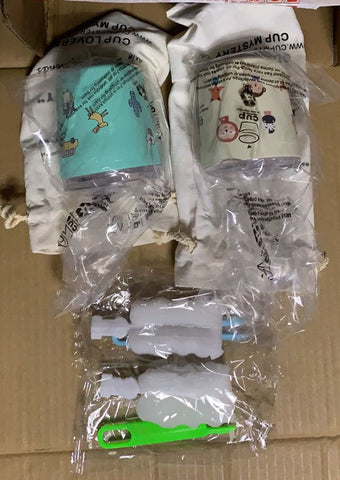 美国cup mystery卡通可爱环杯小动物图案304不锈钢桌面咖啡杯英国