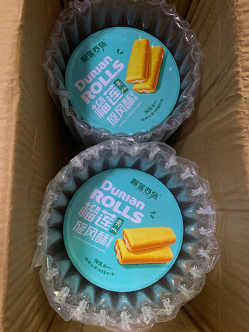 榴莲西施榴莲味咸蛋黄夹心饼干鸡蛋卷凤凰卷英国