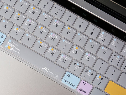 亮亮妈转运的苹果笔记本键盘保护膜上面有快捷功能标注