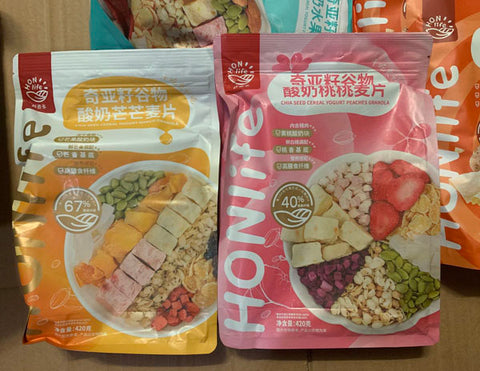 亮亮妈转运到英国的好麦多奇亚籽酸奶元气水果燕麦片的照片