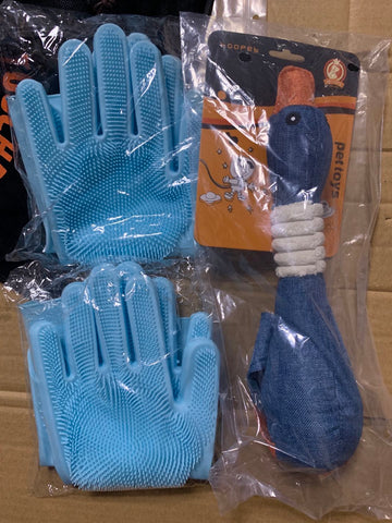 给宠物狗狗猫咪金毛搓澡按摩的洗澡手套工具