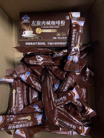 亮亮妈转运到英国的修正药业出品的左旋肉碱咖啡粉的照片