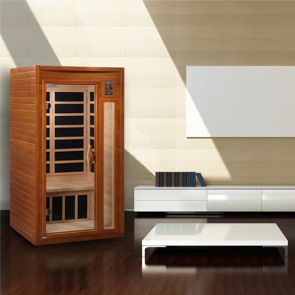 Dynamic Barcelona 1-2-person Low EMF (Under 8MG) FAR Infrared Sauna (Canadian Hemlock)