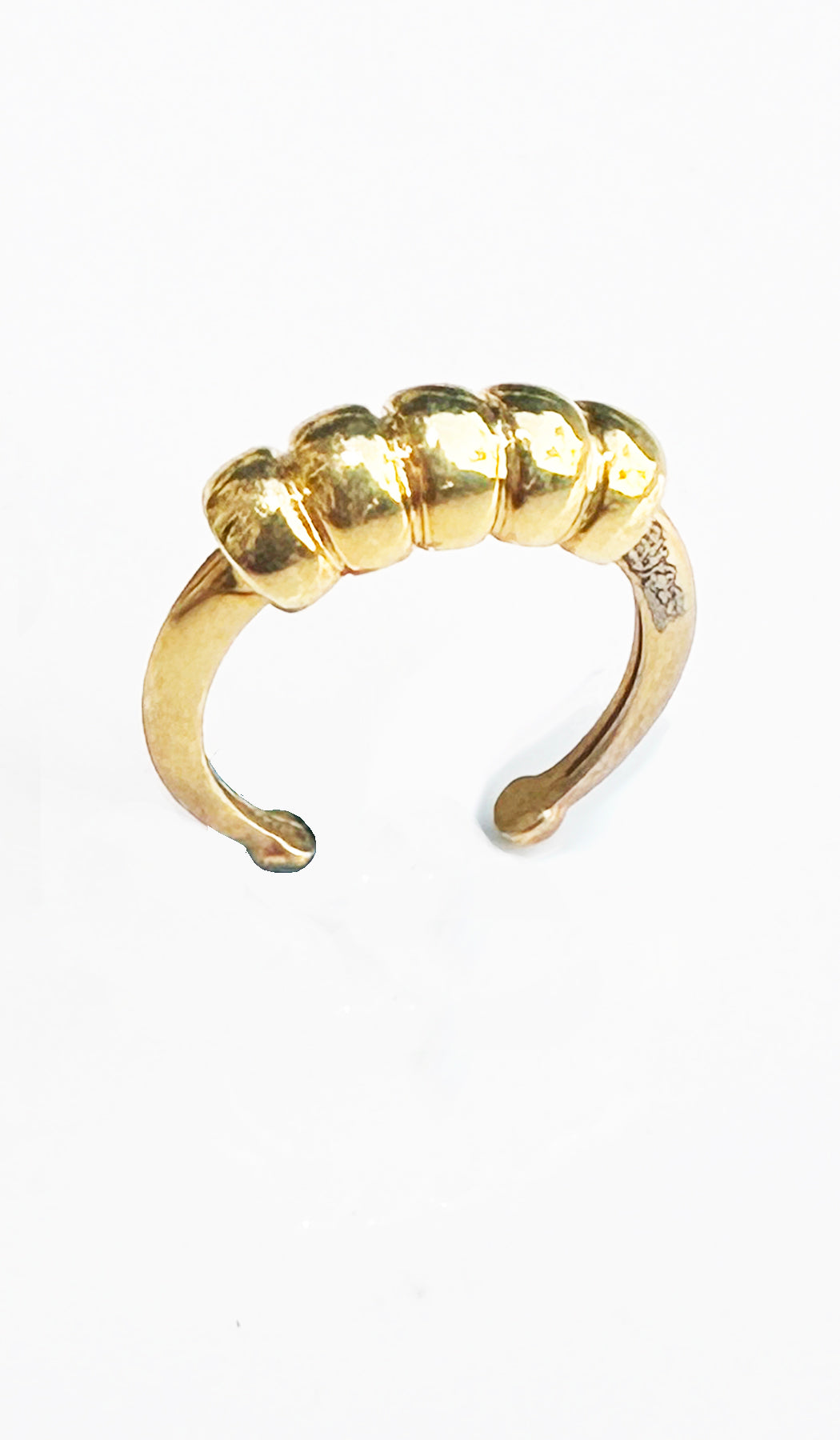  Domes Goldplated Sterling Silver MashAllah Adjustable Ring 