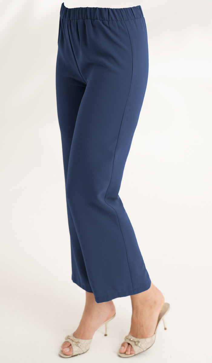  Abeer Stretch Waist Wide Leg Pants - Marina Blue - Final Sale 