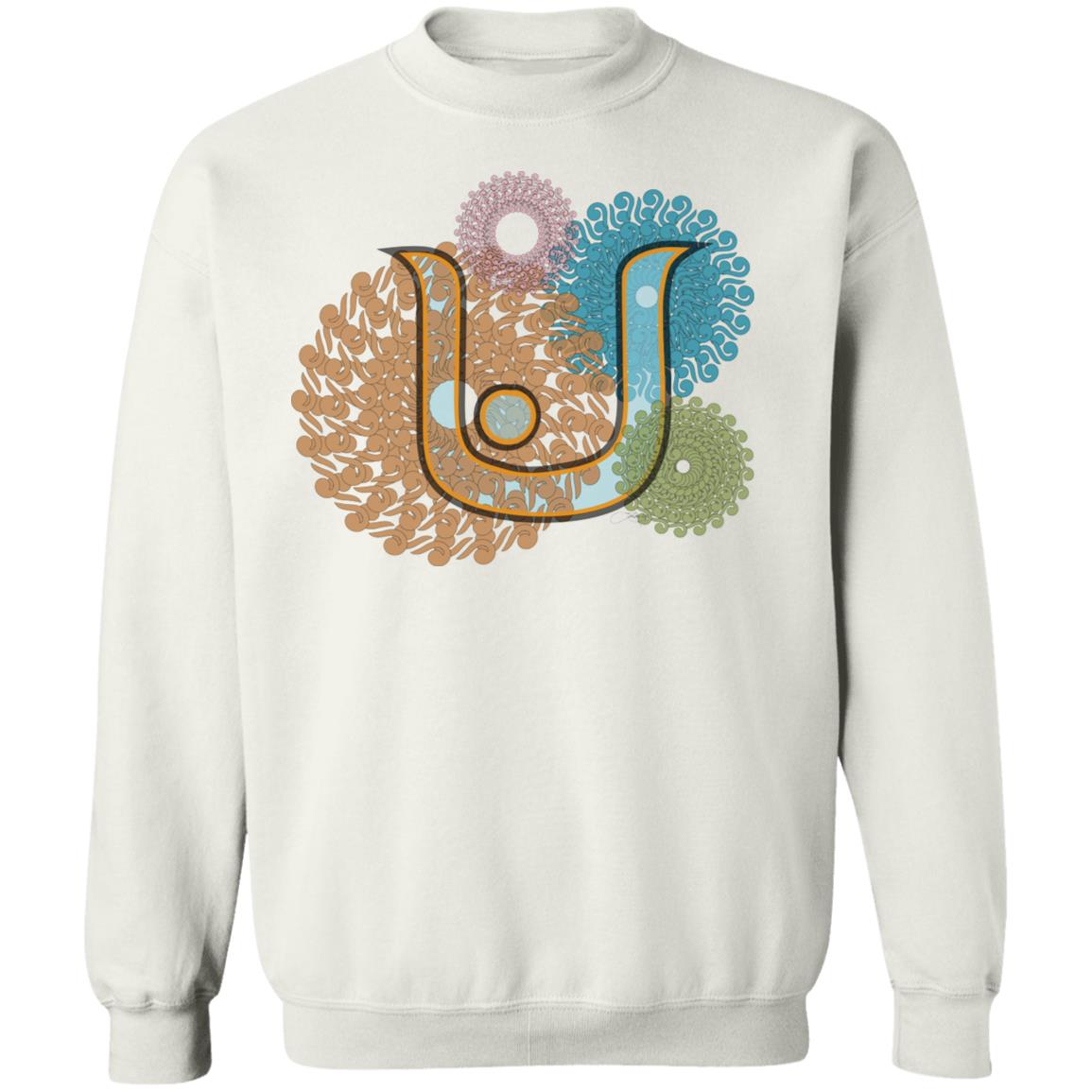  Pullover Sweatshirt with Arabic Initial - 'Nūn' (ن) 