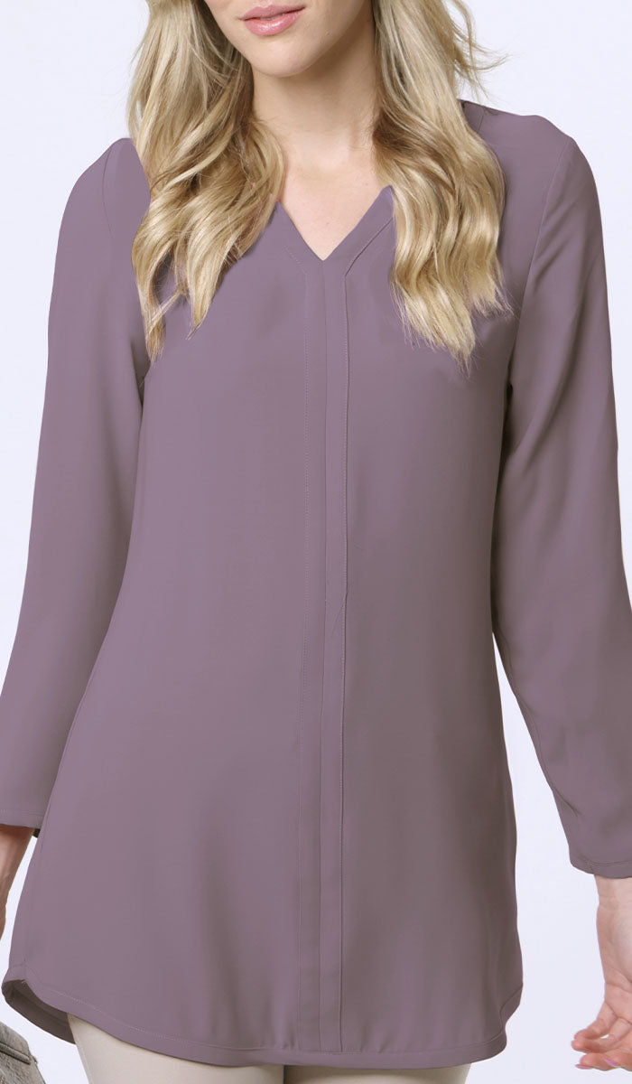  Hena Long Modest Everyday Tunic - Dusty Purple 