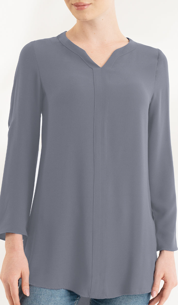  Hena Long Modest Everyday Tunic - Gray - FINAL SALE 