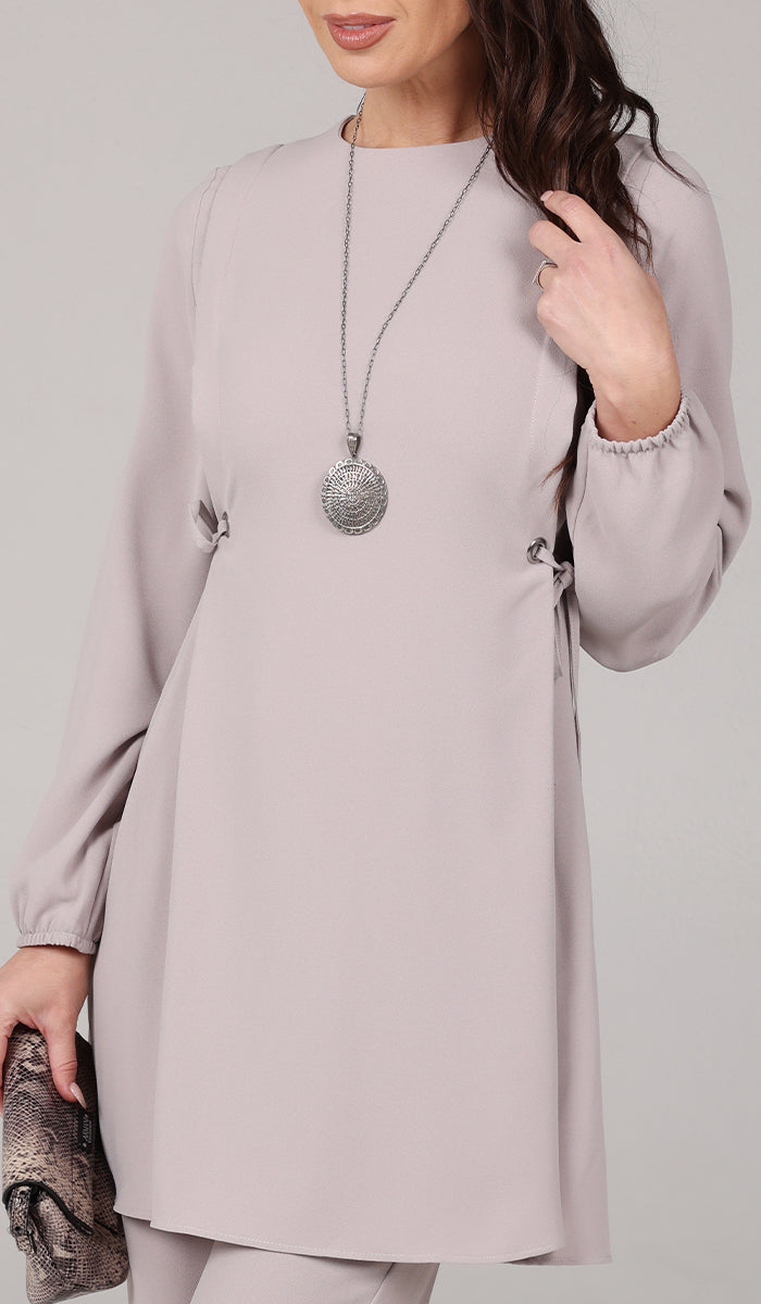  Sakinah Long Modest Adjustable Tunic - Cream 