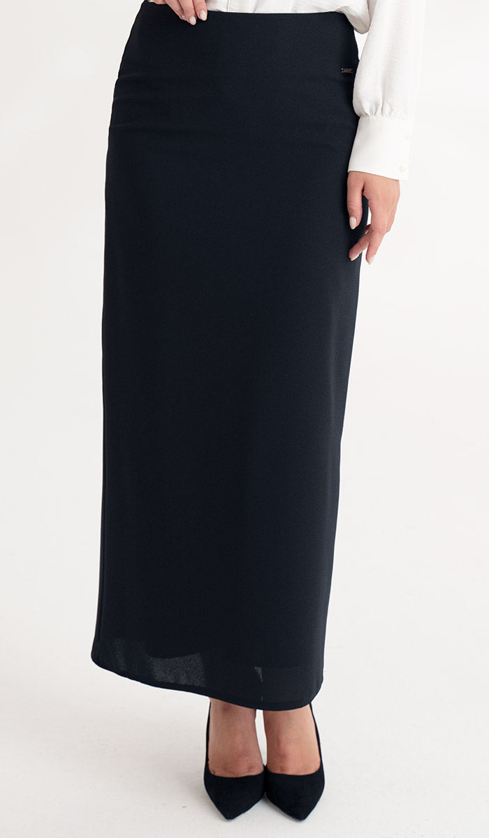  Moda Essential Long Maxi Pencil Skirt - Black 