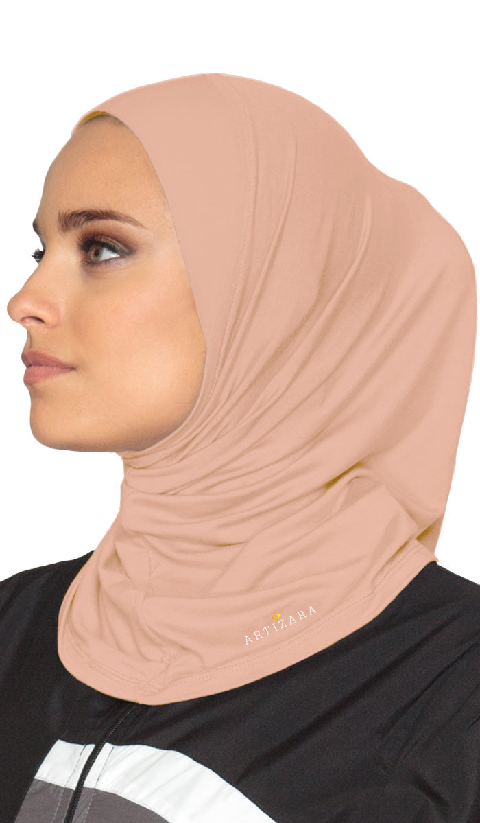  One Piece Stretch Sports Hijab - Blush 