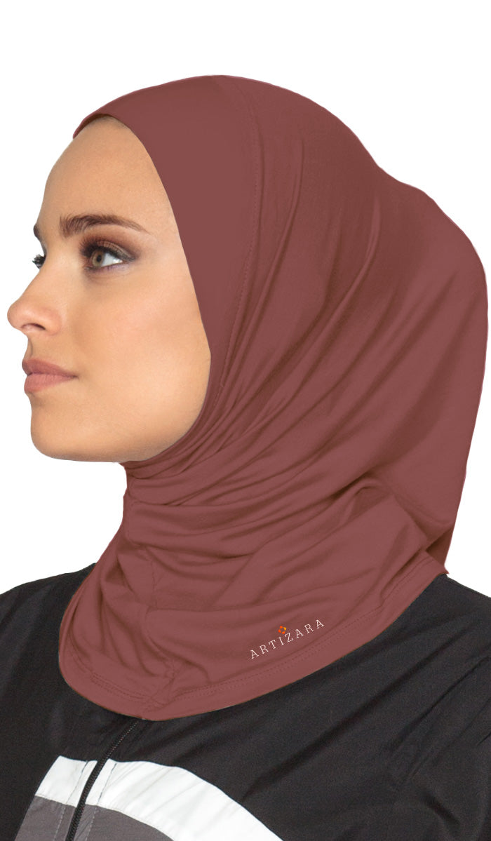  One Piece Stretch Sports Hijab - Spice 