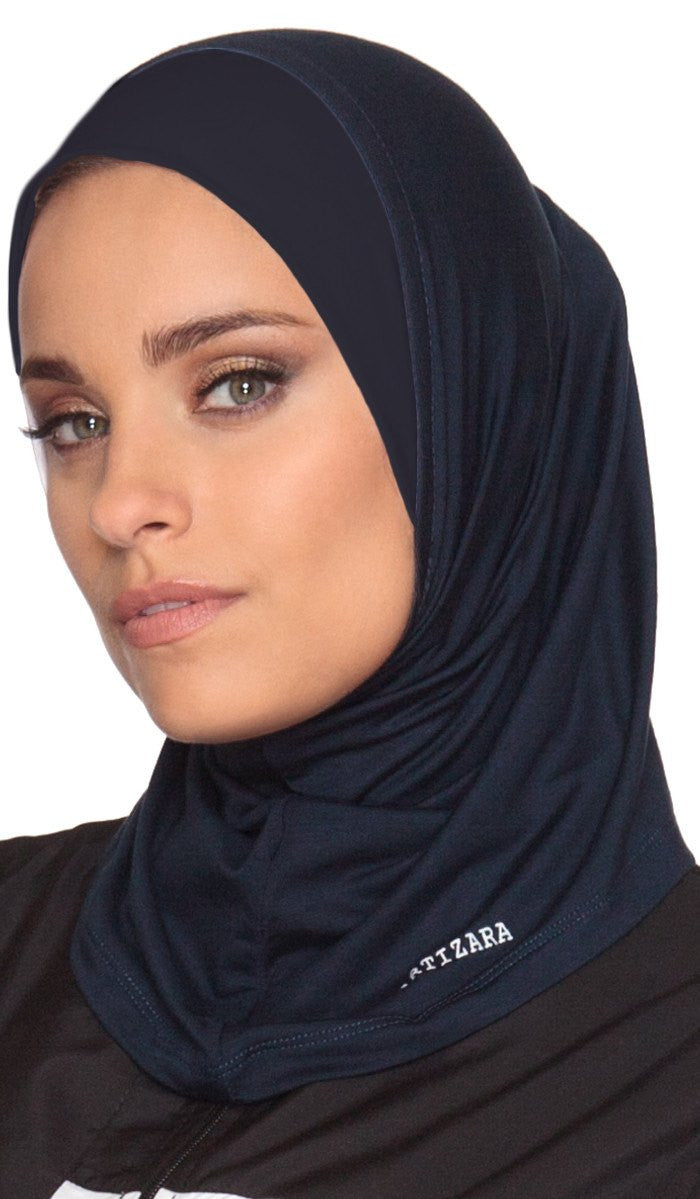  One Piece Stretch Sports Hijab - Navy 