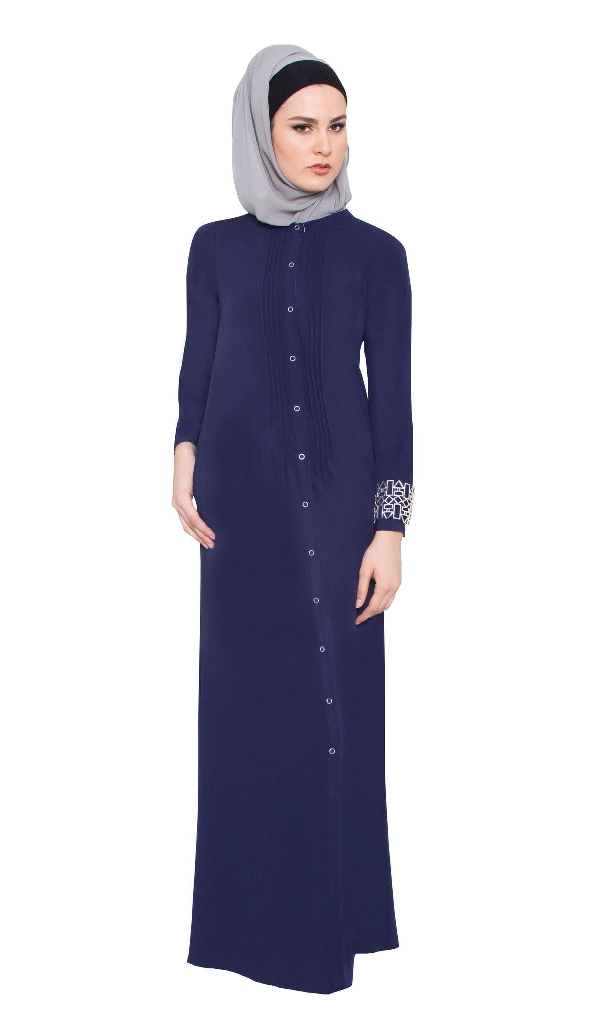  Asifa Navy / Gray 2 in 1 Reversible Abaya - FINAL SALE 