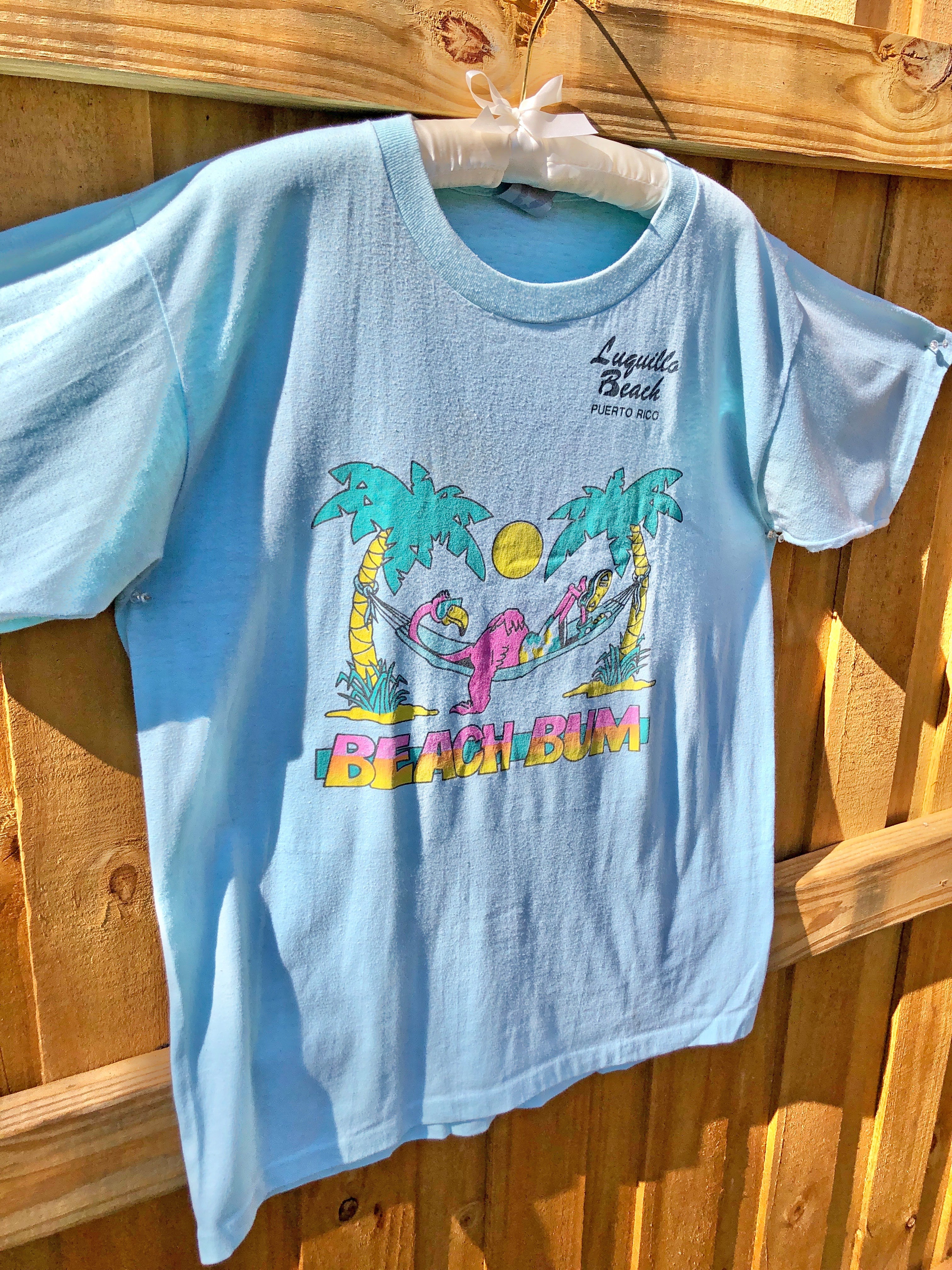 VINTAGE: Baby Blue Beach Bum T-Shirt