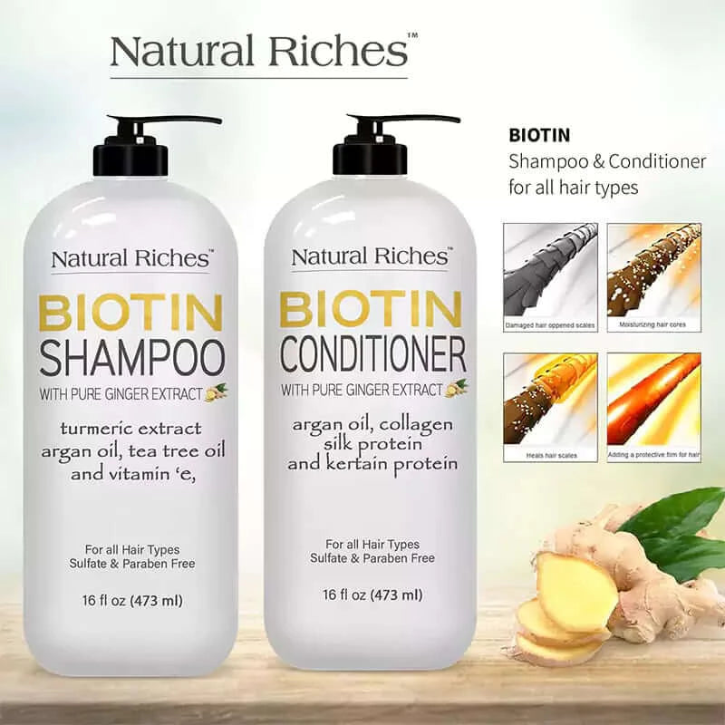 Biotin shampoo and conditioner set