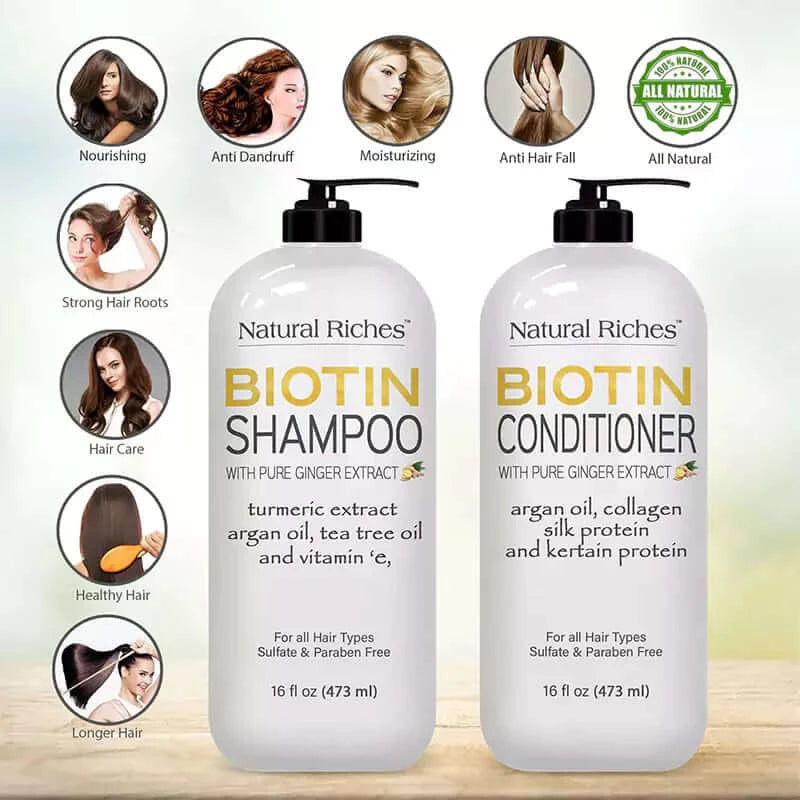 Biotin shampoo and conditioner set