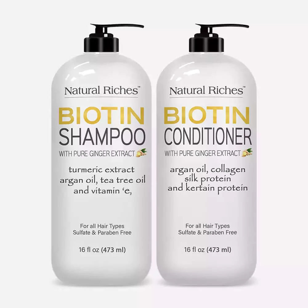 Biotin shampoo and conditioner set