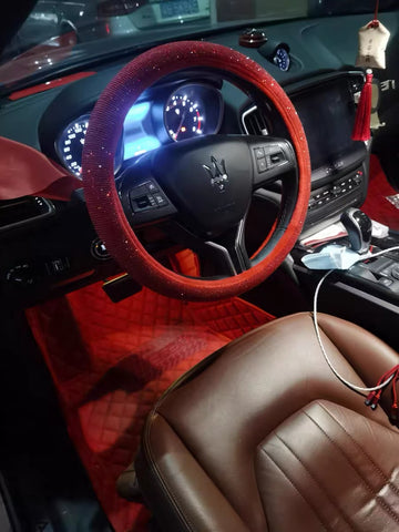 Hot pink bling steerng wheel cover